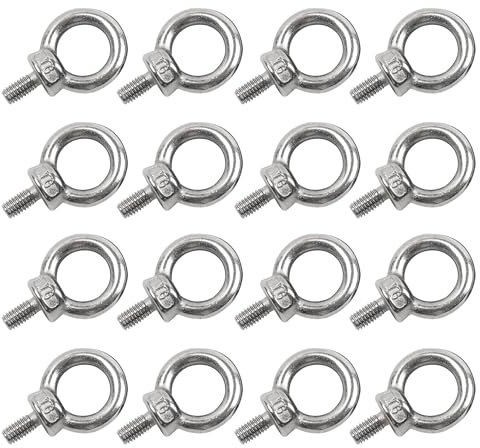 21 boulons à oeillet M6, boulon à anneau, anneaux à vis, fileté mâle en acier inoxydable 304 boulon à œillet, pour boulon à œillet pour fixation et suspension