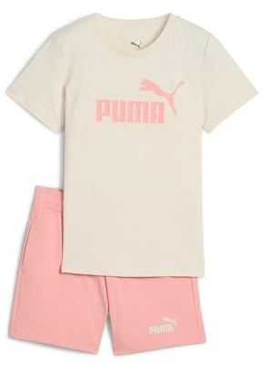 PUMA Jungen ESS No.1 Logo Tee and Shorts Set PS Gestrickte Anzüge, Alpine Snow-Pink Fruit,