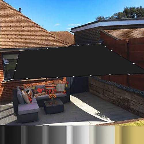 Filet Protection Balcon Piscine 4 x 8 m Protection 95% UV Toile Imperméable pour Patio Jardin, Terrasse,Extérieur, Noir