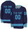 BOSSETY Personalisiertes Eishockey Trikot, Kinder/Erwachsene Eishockey Trikot, Personalisieren Sie es mit Ihrem Namen/Team/Ihrer Nummer, Komplette Größen und Farben (Marineblau)