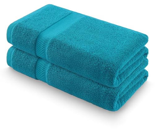 Homaxy Handtücher Set 2er-Pack, Türkis | 2 Handtücher 50x100 cm| 100% Baumwolle, 500g/m², OEKO-TEX Zertifiziert, Weich&Saugstark, Pflegeleicht, Vielseitig Einsetzbar