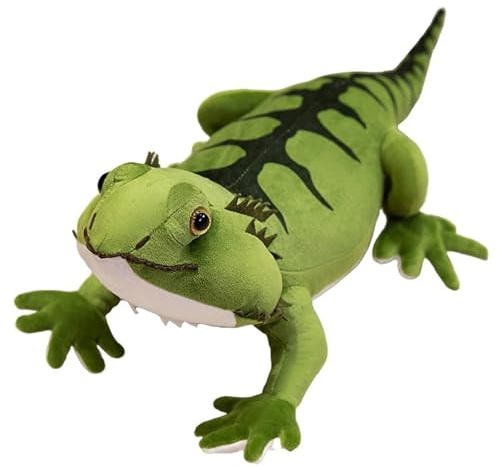 KUKUShining Eidechse Kuscheltier, Plüsch Bartagamen Spielzeug Realistisches Plüschtier Kuscheliges Gecko Stofftier Kollektion Für Die Heimdekoration(Green,54cm/21.26in)