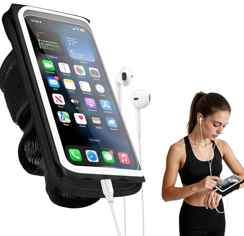 Sportarmband Handy 2 IN 1 Unterarm und Arm Laufen Handytasche Joggen 6,9 Verstellbarem Handyhalterung Arm für iPhone 17/16/15 Pro Max Samsung Running Armband Phone Holder Joggen Marathon Zubehör