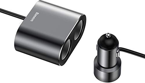 Baseus Auto Splitter Zigarettenanzünder Dual USB KFZ-Ladegerät 3,1 A Schnellladegerät Metall KFZ Zigarettenanzünder für iPhone Samsung