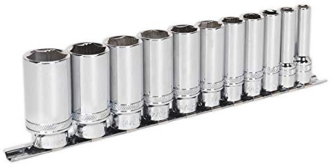 Sealey Ak2743 Socket Set 11Pc 3/8In Sq Drive Deep Lock-On? 6Pt Imperial