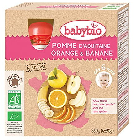Gourdes Pomme d'Aquitaine Orange Banane 4 x 90g