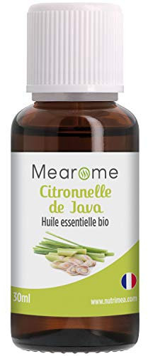 Huile Essentielle de CITRONNELLE de JAVA BIO - Cymbopogon Winterianus - Distillée en FRANCE - Mearome - 30 ml - 100% Pure et Naturelle, HEBBD, HECT