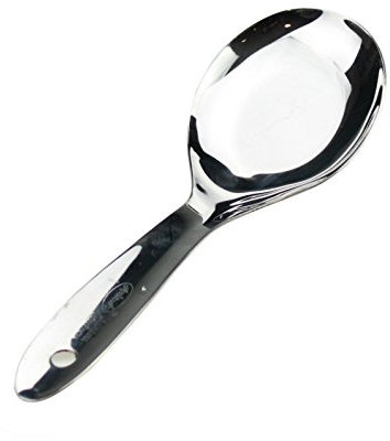 Stainless Steel Rice Paddle Scoop Spoon - Ideal for Serving Rice, Soup, Vegetables by Global Kitchen