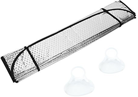 Parasol Coche para Luna Delantera Universal con 2 Ventosas 2 Correas Elásticas de Fácil Instalación (70x145cm)