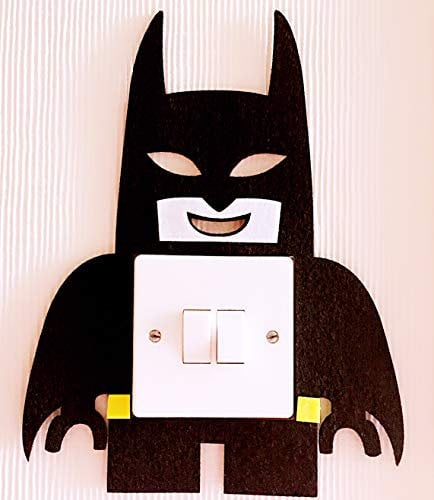 London Golden Swan 3D Superheroes Light Switch Wall Stickers, Batman, Marvel Avengers, Iron Man, Captain of America, Hulk, Thor, Felt Material, Children Bedroom(LEGO Batman (Width: 19.5cm))