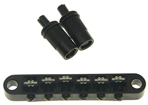 KAISH Black Guitar Roller Saddle Bridge Tune-O-Matic Bridge for Epi Les Paul,SG,Dot,Bigsby Guitar with M8 Threaded Posts
