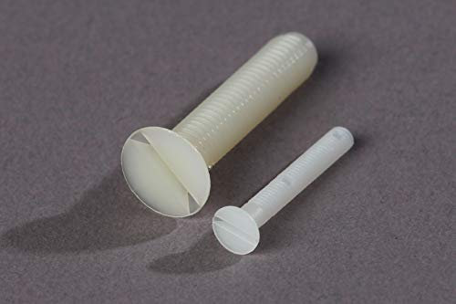PD® Senkschrauben M8x40 mm mit Schlitz (DIN 963 / ISO 2009) |Senkkopfschrauben aus PA Nylon | Zuschneidbare Kunststoffschrauben | 24 Stück