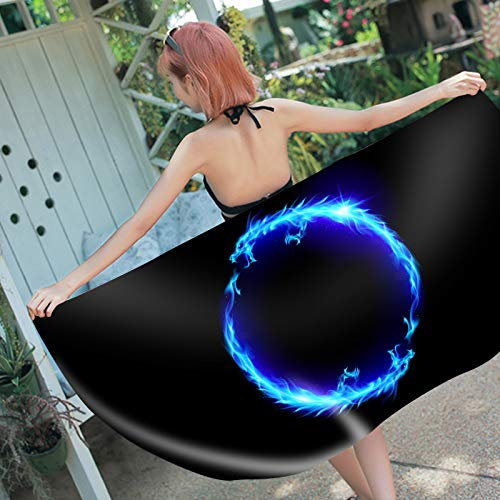 Stillshine. Große Strandtuch Badetuch Schnelltrocknende saugfähige Mikrofaser XL XXL, 3D Cool Yin Yang Flame Dragon Thema Handtuch Kinder Junge Erwachsene Männer Decke Rot Blau (Farbe4,100x200 cm)