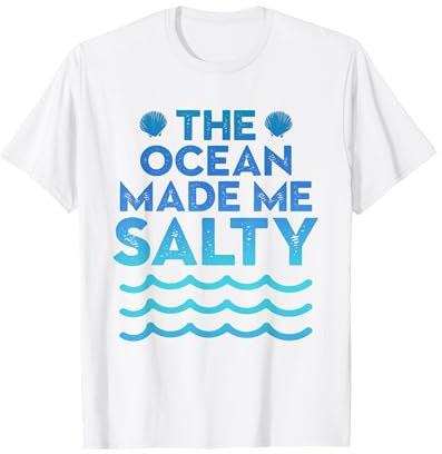 Mignon eau salée plages océan Make Me salty Sea Shells T-Shirt