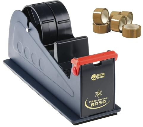 MND 1 X 50mm Packing Tape Desktop Bench Dispenser 6X BROWN TAPE ROLLS 48mm X 66m
