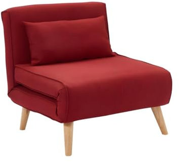 Vente-unique Posio Ausziehstuhl, Stoff, Rot