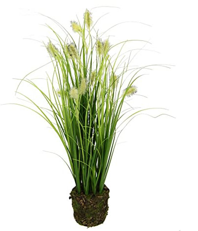 Künstliches Fuchsschwanzgras im Erdtopf Gras Kunstpflanze Kunstgras Ziergras Grünpflanzen Dekogras Grasbüschel Ziergras Solitärgras Deko Grasarrangement Borstenhirse Panicoideae Süßgräser Setaria