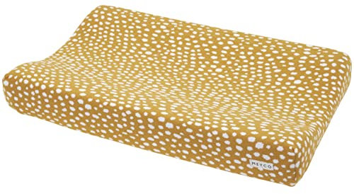 Meyco Baby Cheetah Housse de matelas à langer (douce et agréable pour la peau, en 100% coton, lavable, entretien facile, passe au sèche-linge, taille : 50 x 70 cm), miel doré