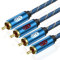 EMK Câble 2RCA, Câble RCA Audio 2 RCA vers Cinch Mâle vers Mâle Cables Cinch Audio Stéréo en Aluminium tressé pour Lecteur CD, TV, haut-parleurs, consoles de jeu, systèmes Hi-Fi (8 m)