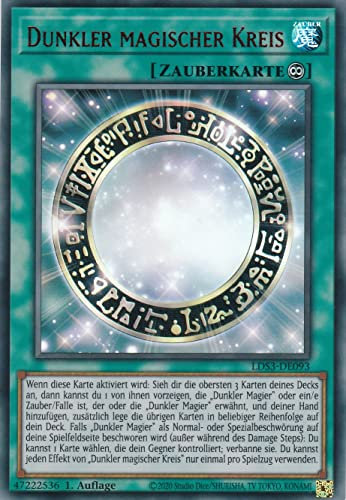TCG - Dunkler magischer Kreis - Ultra Rare - Deutsch - 1. Auflage - im Set mit Ultrapro Toploader - Yugioh - Sammlungskarte - Trading Card - Kartenspiel - 1 Stück