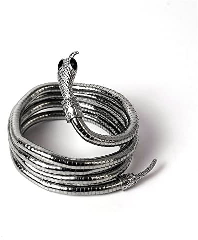 HMOOY Biegbare Schlangenkette, Schlange Manschette Armband Halskette Flexibel Mehrzweck Schlange Necklace Verstellbar Personalisiertes Schlange Schmuck für Damen Herren (Silber)