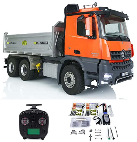 Toucan RC Hobby Kabolite 6 x 6 Hydraulischer RC-Muldenkipper, 1/14 für K3364 Huina Kippwagen, Orange/Abendrot im Zickzackmuster (Sunset Chevron)