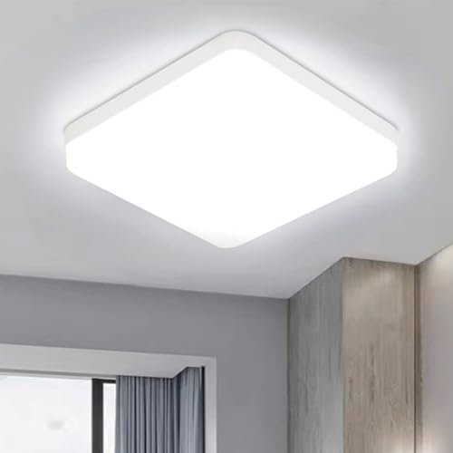 Led Ceiling Light 36W Bathroom Lights Ceiling Square 6500K Daylight Modern White 3240LM Bright IP44 Waterproof Flush Mounted Lighting Fixture for Bedroom Living Room Kitchen Ultra Thin