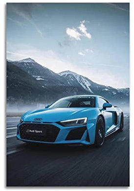 Supercar Poster für Audi R8 Sportauto-Rennauto-Poster, dekoratives Gemälde, Leinwand, Wand- und Kunstbild, modernes Familien-Schlafzimmer, Dekoration, 30 x 45 cm