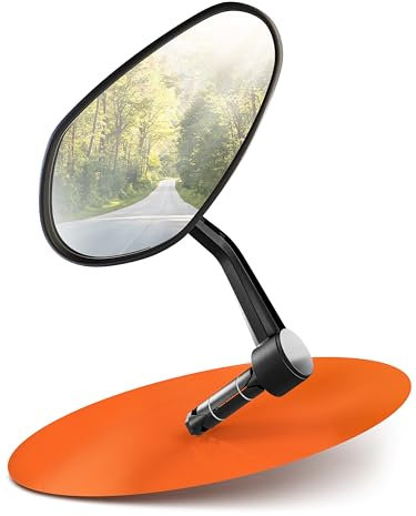 Xcelenze - Fahrradspiegel extra große Spiegelfläche |schlagfestes Echtglas| Fahrradspiegel für Lenker ebike | Rückspiegel Fahrrad Spiegel für e-bike Fahrradrückspiegel (rechts Lenkerende RM13e)