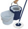 Casabella Clean Water Microfiber Spin Mop with 2-Bucket System, Blue/White