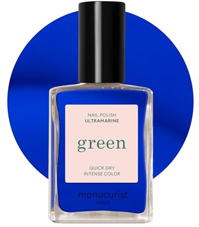 MANUCURIST • Green Elektrisch blauer Nagellack • Klassischer 9-Free Nagellack • Vegan und bio-basiert (72%) • Professionelle Maniküre • 15ml (ULTRAMARINE)