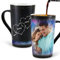 MUGKISS Tazza da caffè personalizzata 16 oz, testo personalizzato e foto appaiono su entrambi i lati con liquido caldo,