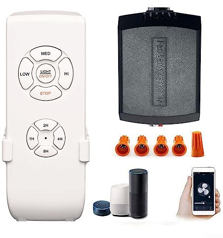 DAZZLEEX Small Size Ceiling Fan Remote Control Kit, Smart WiFi Control with 3 Speed Setting and Light Control(110V)