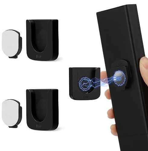 FIDWALL Soporte magnético de pared para control remoto, diseño innovador de ranura para organizar sin esfuerzo artículos del hogar, la oficina y la escuela (2 unidades, negro)