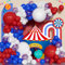 Kit Arche Ballons Bleu Rouge Blanc, 137pcs Guirlande Ballons Bleu Rouge Blanc En Latex Avec Ballons Confettis Pour Garçon Royal Circus Union Jack Thème Nautique Fournitures Décoration Fête Carnaval