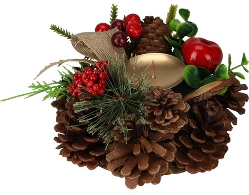 Home & Styling Kerzenhalter aus Zapfen, Weihnachtsdeko, 15 cm