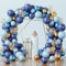 Luftballon Girlande Blau - 102 Stück Luftballons Geburtstag mit Blau Ballons Gold Ballons Konfetti Ballon, Ballonbogen Blue für Geburtstagsdeko, Baby Party Dekoration Junge, Baby Shower, Hochzeit