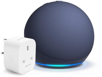 Echo Dot (5th generation, 2022 release) | Deep Sea Blue + Meross Matter Smart Plug, Works with Alexa - Smart Home Starter Kit