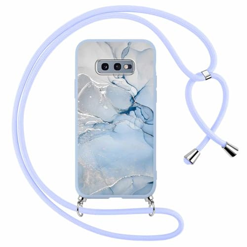 Foonary Coque pour Samsung Galaxy S23 5G avec Cordon de Collier, Aesthetic Marbre Motif Étui Housse Réglable Lanyard Corde, Souple Silicone TPU Antichoc Protection Case pour Samsung S23 6,1, Marbre 2