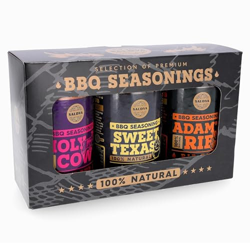 Sélection de BBQ Rubs Premium pour les Amateurs de Viande - Holy Cow, Sweet Texas & Adam’s Ribs | Pack de 3 | 100% Naturel | Cadeau Épicé pour Gourmets