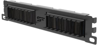 Stalflex Server Rack Placa de Cepillo 1u 10 Pulgadas - Panel de Parcheo Fabricado en Metal Resistente - Pasacables con Organizador Cabos Incorporado