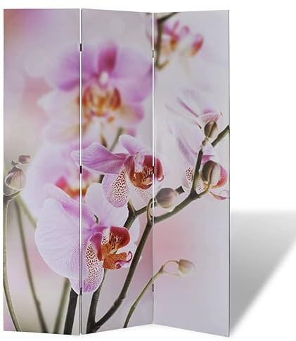Rantry Paravent pliable 120 x 170 cm avec impression de fleur, paravent d'extérieur, balcon jardin, séparateur de jardin extérieur, séparation de jardin extérieur