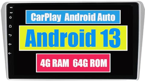 RoverOne Autoradio CarPlay Haupteinheit für Toyota Avensis T25 2 II 2002–2008 Android Auto Touchscreen Sat Navi Bluetooth WiFi Radio Player (Silberrahmen)