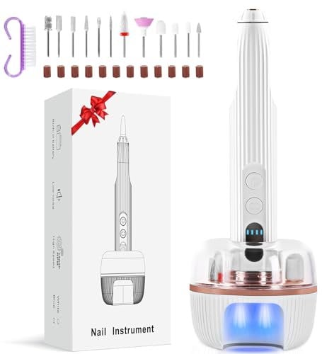 Elektrische Nagelfräser für Gelnägel Pediküre Set: Kabellos Tragbar 12 in 1 Elektrisch Maniküre Pediküreset Set mit UV Lampe - USB-Aufladbar - Ideal für Anfänger Fräser Gelnägel und Acrylgel