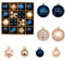 Ueiwffzo 44 Stück Weihnachtskugeln Set, 3-6cm Christbaumkugeln Weihnachtlichen, Baumschmuck Weihnachtsdeko, Weihnachtsbaumschmuck (Dunkelblau)