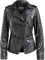 CBL Damen Lederjacke aus Echtleder im Bikerstil, Farbe:schwarz, Größe:36