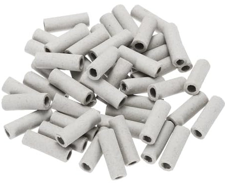 sourcing map 50pcs Ceramic Tube Insulated Electronic Wire Bundle Protection Heat Insulation Tube 6x9x30mm