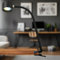 BRILONER - Lampada da tavolo a LED con batteria ricaricabile, magnetica, ruotabile, dimmerabile, CCT, lampada da lettura senza fili, lampada a morsetto, luce a morsetto, lampada da comodino, nero