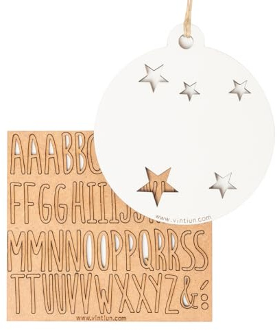 WONDEE Bolas Navidad Personalizadas, Pack 5 Bolas de Navidad para Personalizar con Nombre en Casa con la Familia (Incluye Kit Letras y Cuerda), Adornos Navideños Personalizados Originales, Ecológico