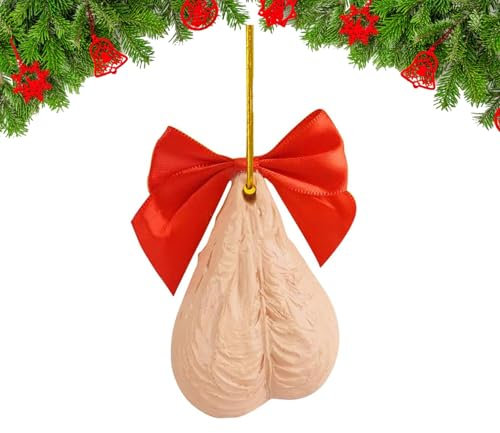 Funny Christmas Tree Ornament Pendant - Naughty Hanging Decoration for Car Rearview Mirror and Xmas Decor (1 Pack)